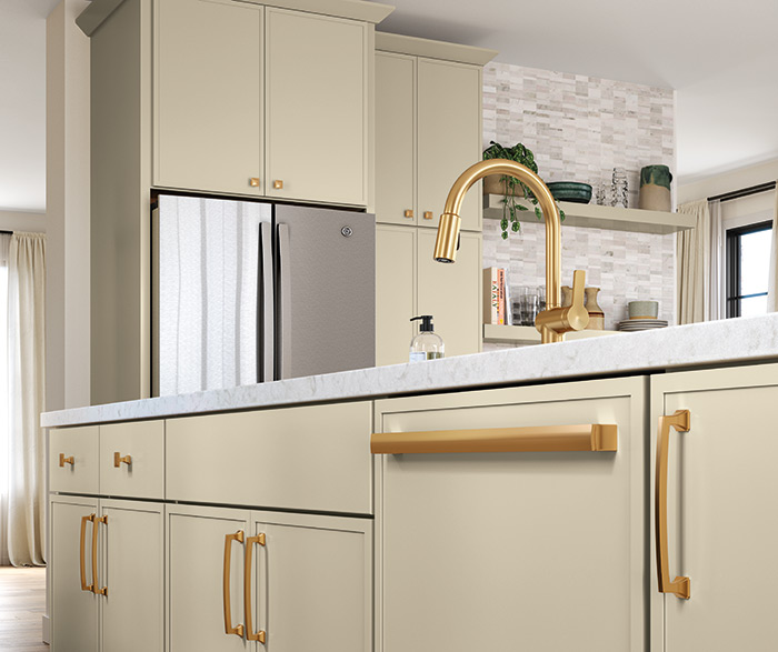 Neutral Cabinet Paint Colors in a Transitional Kitchen