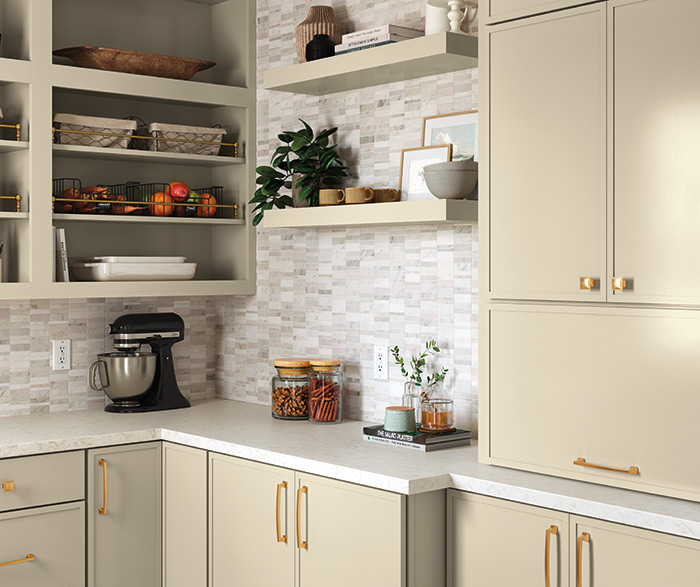 Neutral Cabinet Paint Colors in a Transitional Kitchen