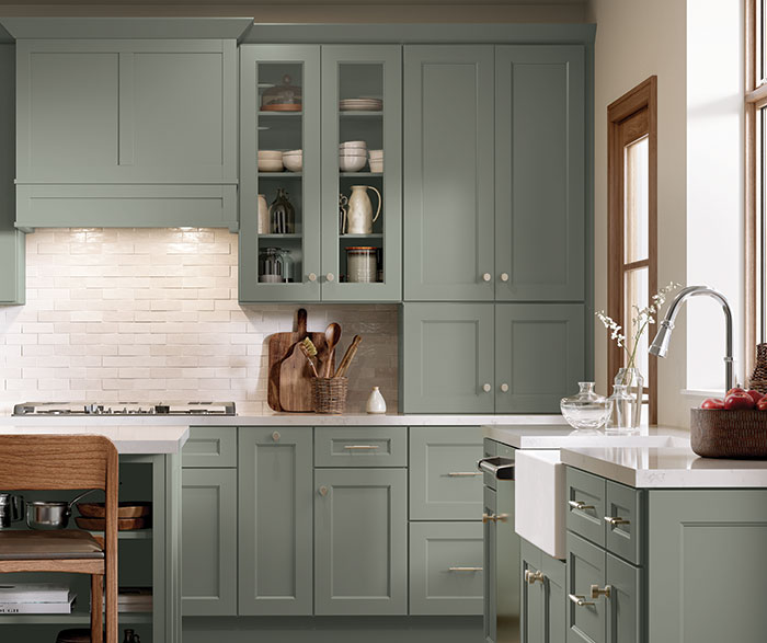 Green-Toned Transitional Kitchen Cabinets